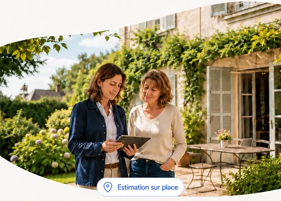 Une spécialiste affine l’estimation d’une maison sur place